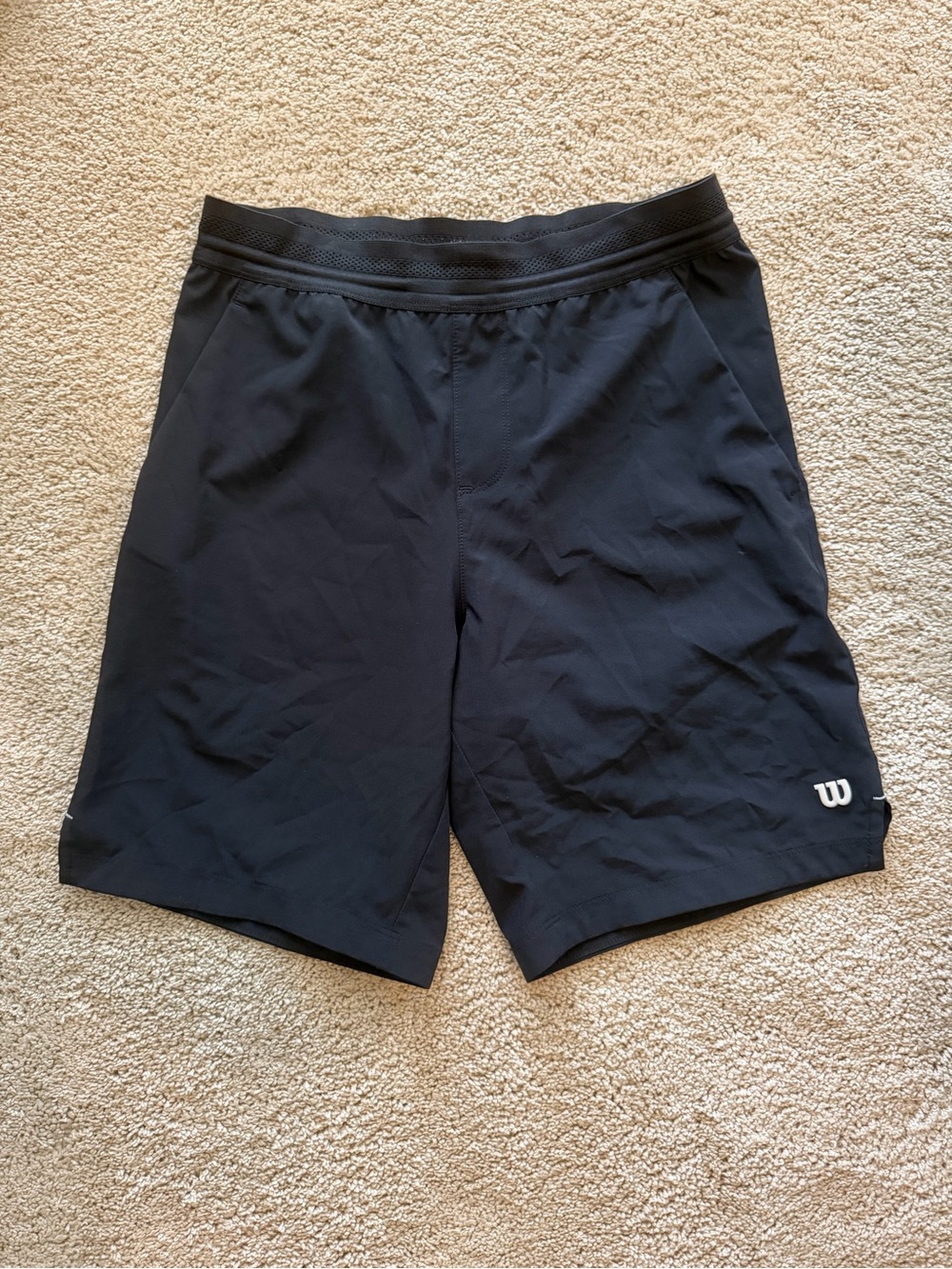 Wilson Black Men's Athletic Tennis Shorts with Subtle Logo